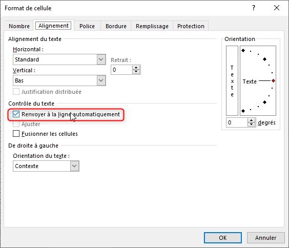 Excel formation - plusieurs lignes dans cellule excel - 10