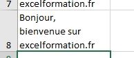 Excel formation - plusieurs lignes dans cellule excel - 14