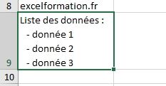 Excel formation - plusieurs lignes dans cellule excel - 17