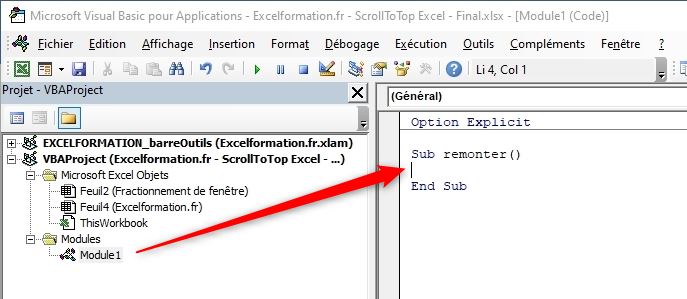 Excel formation - ScrollToTop - 09