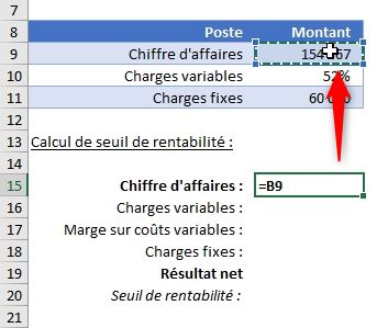 Excel formation - seuil rentabilité - 02