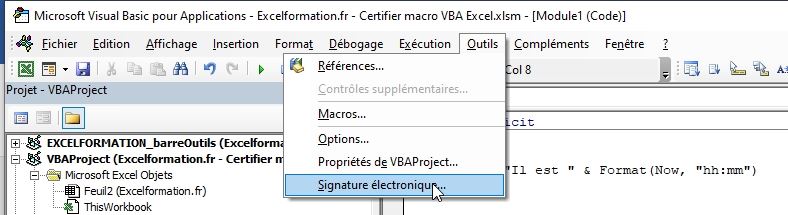 Excel formation - comment signer une macro vba - 07