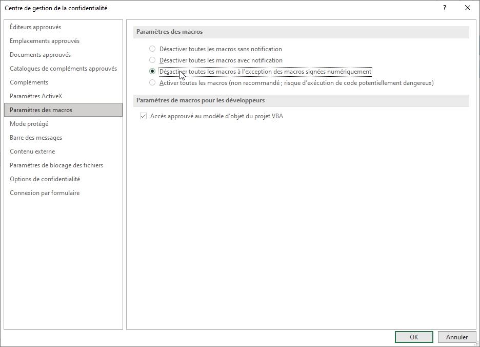 Excel formation - comment signer une macro vba - 10