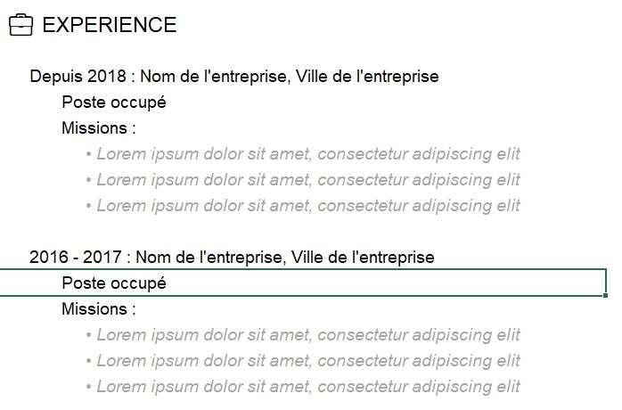 Excel formation - créer un cv moderne - 23