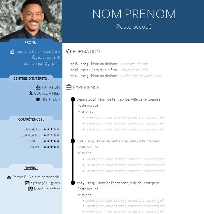 Excel formation - créer un cv moderne - 28