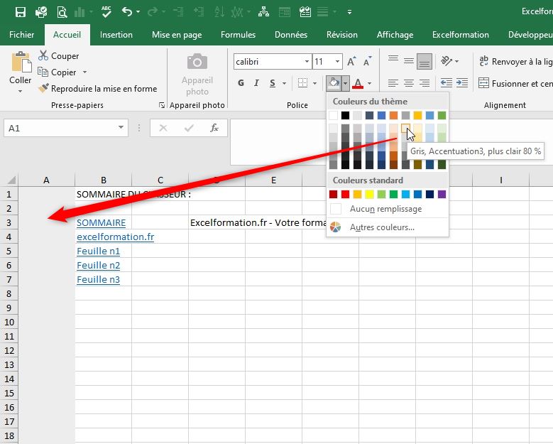 Excel formation - Sommaire automatique - 04