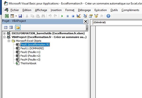 Excel formation - Sommaire automatique - 05