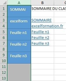 Excel formation - Sommaire automatique - 07