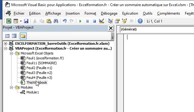 Excel formation - Sommaire automatique - 09