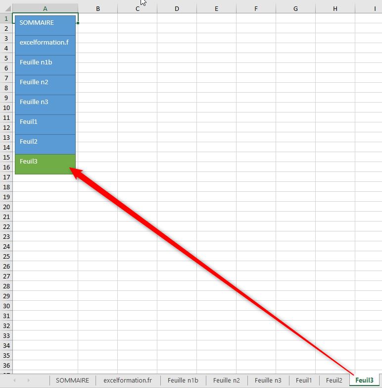 Excel formation - Sommaire automatique - 16