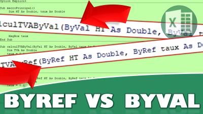 Les arguments de valeurs et de références (ByVal et ByRef) de VBA sur Excel