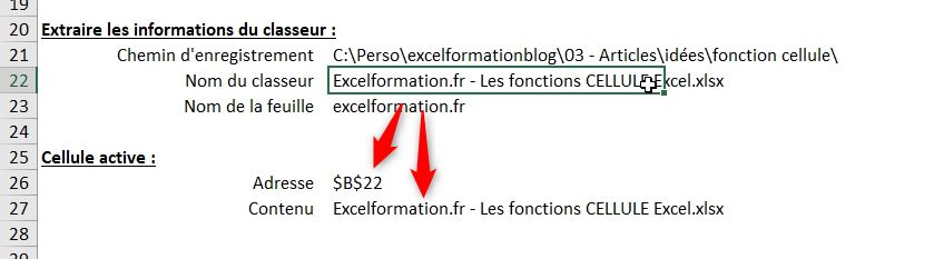 Excel formation - fonction cellule - 08