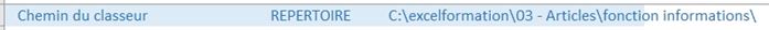 Excel formation - fonction informations - 05