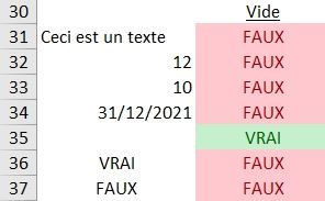 Excel formation - les tests de cellules - 15