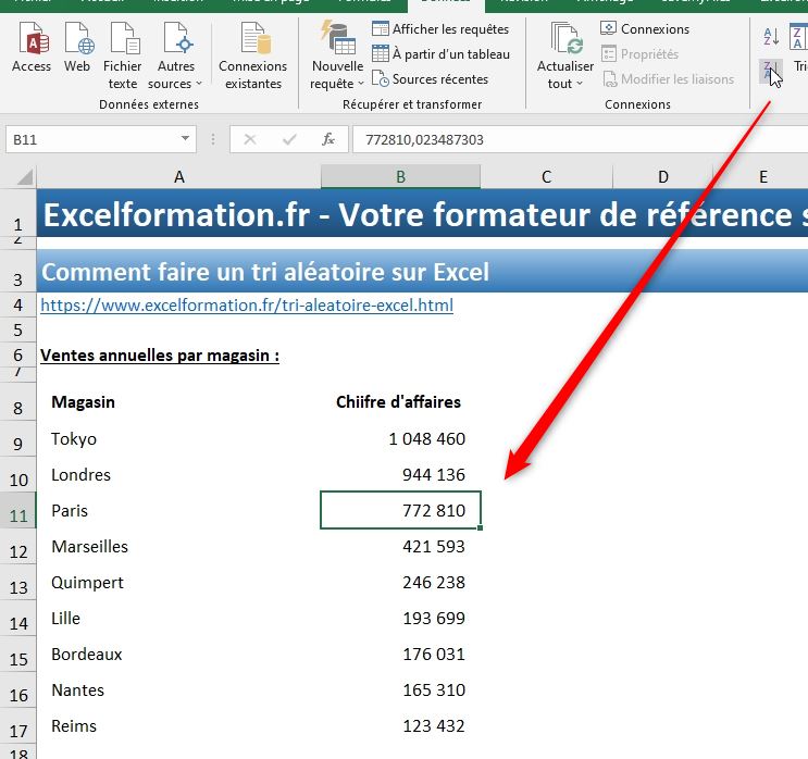 Excel formation - tri aleatoire - 05