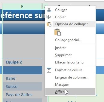 Excel formation - tableau des scores Euro 2021 - 09