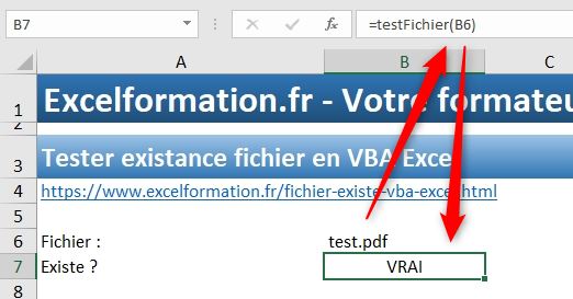 Excel formation - verifier existance fichier - 05