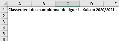 Excel formation - classement football - 09