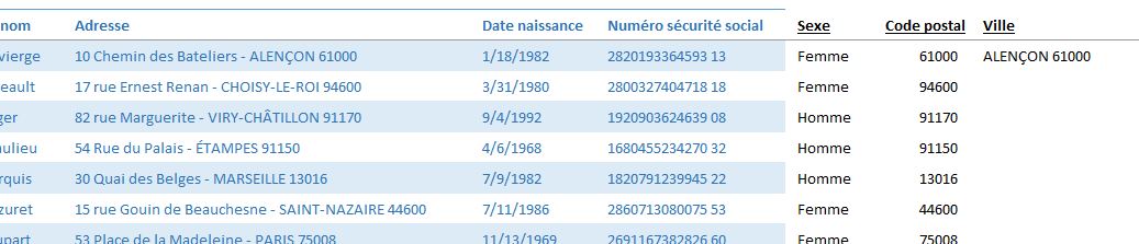 Excel formation - fonction droite et gauche - 12