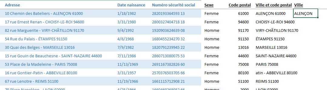 Excel formation - fonction droite et gauche - 13