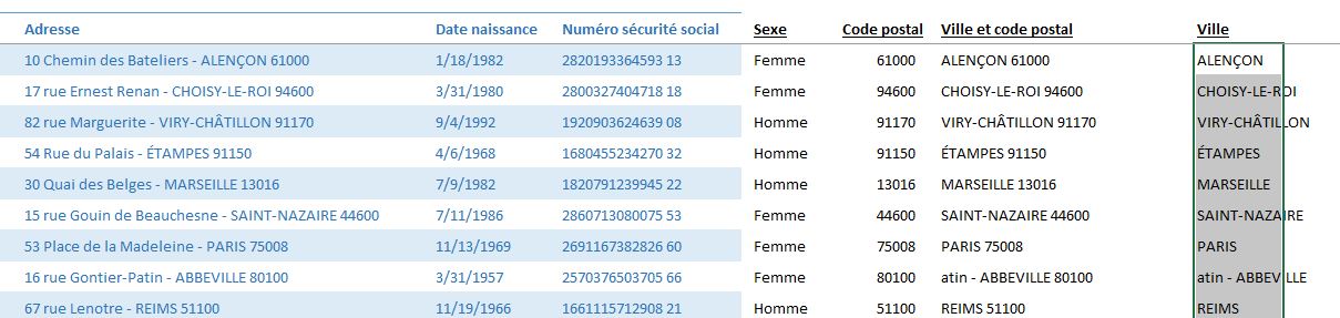 Excel formation - fonction droite et gauche - 14