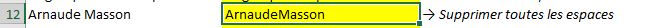 Excel formation - supprimer les espaces - 06