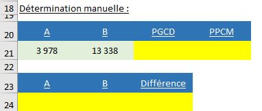 Excel formation - calculs de pgcd et de pccm - 01