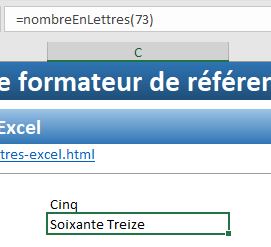 Excel formation - chiffres en lettres - 04