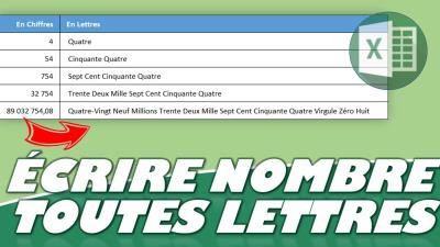Comment écrire un nombre en toutes lettres avec une fonction Excel ?
