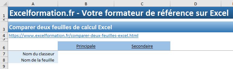 Excel formation - comparer deux feuilles de calcul - 01