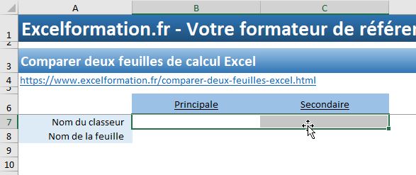 Excel formation - comparer deux feuilles de calcul - 05