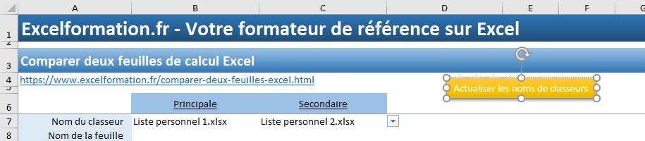 Excel formation - comparer deux feuilles de calcul - 08