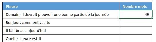 Excel formation - compter nombre mots - 03