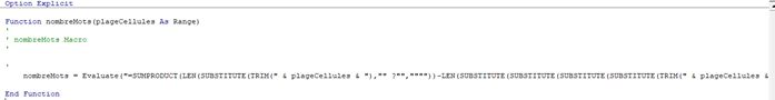 Excel formation - compter nombre mots - 18