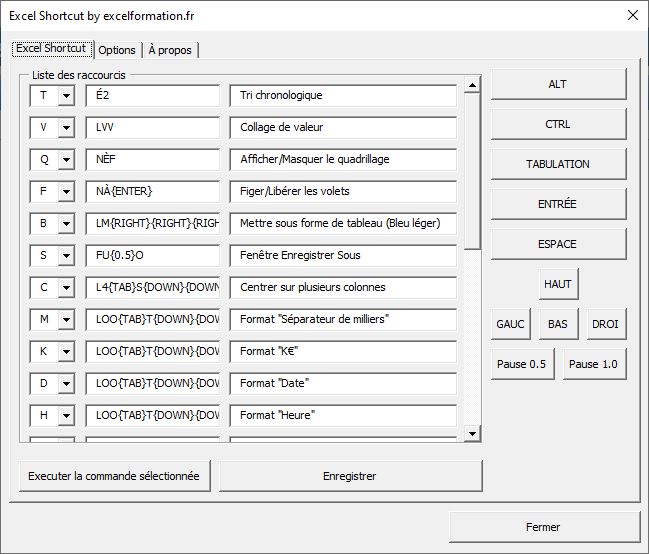 Excel formation - excelShortcut - 01