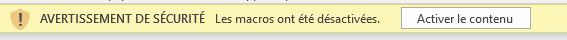 Excel formation - sécurité des macros - 01