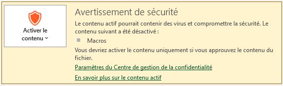 Excel formation - sécurité des macros - 02