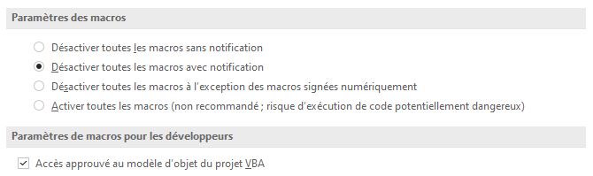 Excel formation - sécurité des macros - 03