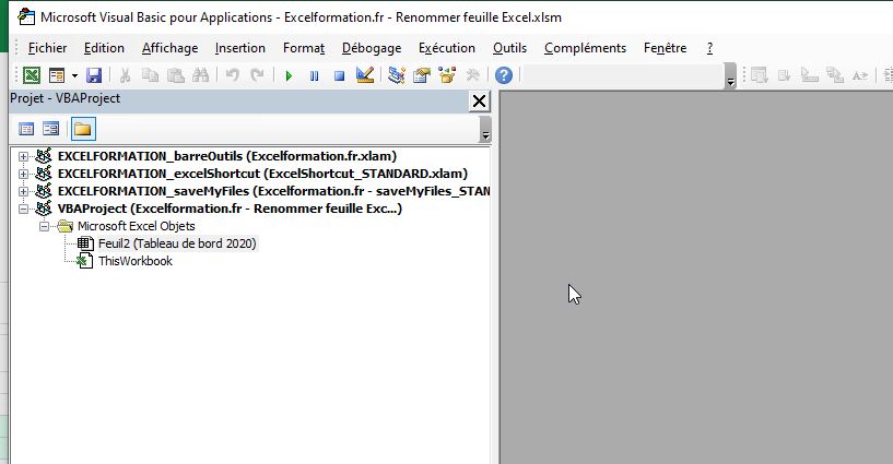 Excel formation - renommer feuille - 01