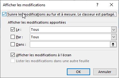 Excel formation - suivre les modifications fichier - 05