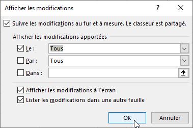 Excel formation - suivre les modifications fichier - 15