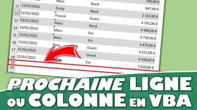 Comment connaître la ligne suivante après un tableau en VBA Excel ?