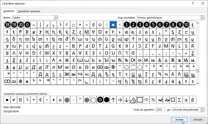 Excel formation - Liste à puce - 04