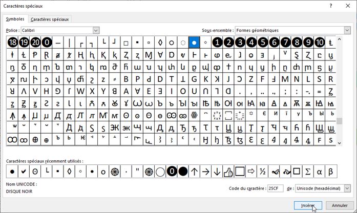 Excel formation - Liste à puce - 04