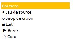 Excel formation - Liste à puce - 09