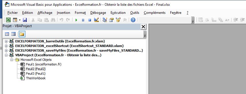Excel formation - Obtenir la liste de fichiers - hypertexte - 08