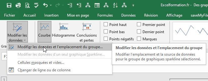 Excel formation - sparklines - 11