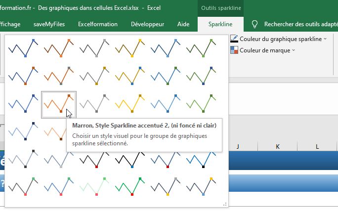 Excel formation - sparklines - 13