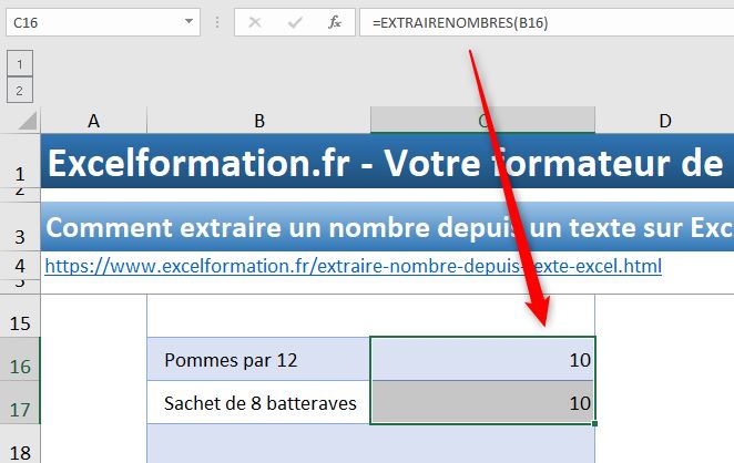 Excel formation - extraire nombre d un texte - p2 - 05