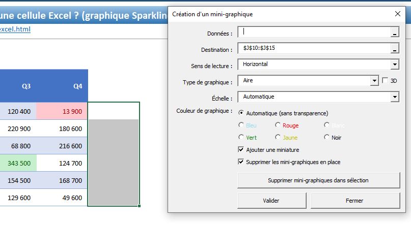 Excel formation - mini-graphiques évolués - 16